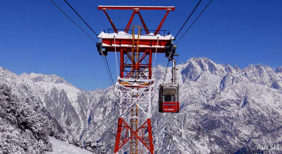 Cable Car Ride in Auli- best adventure Activity in uttarakhand 